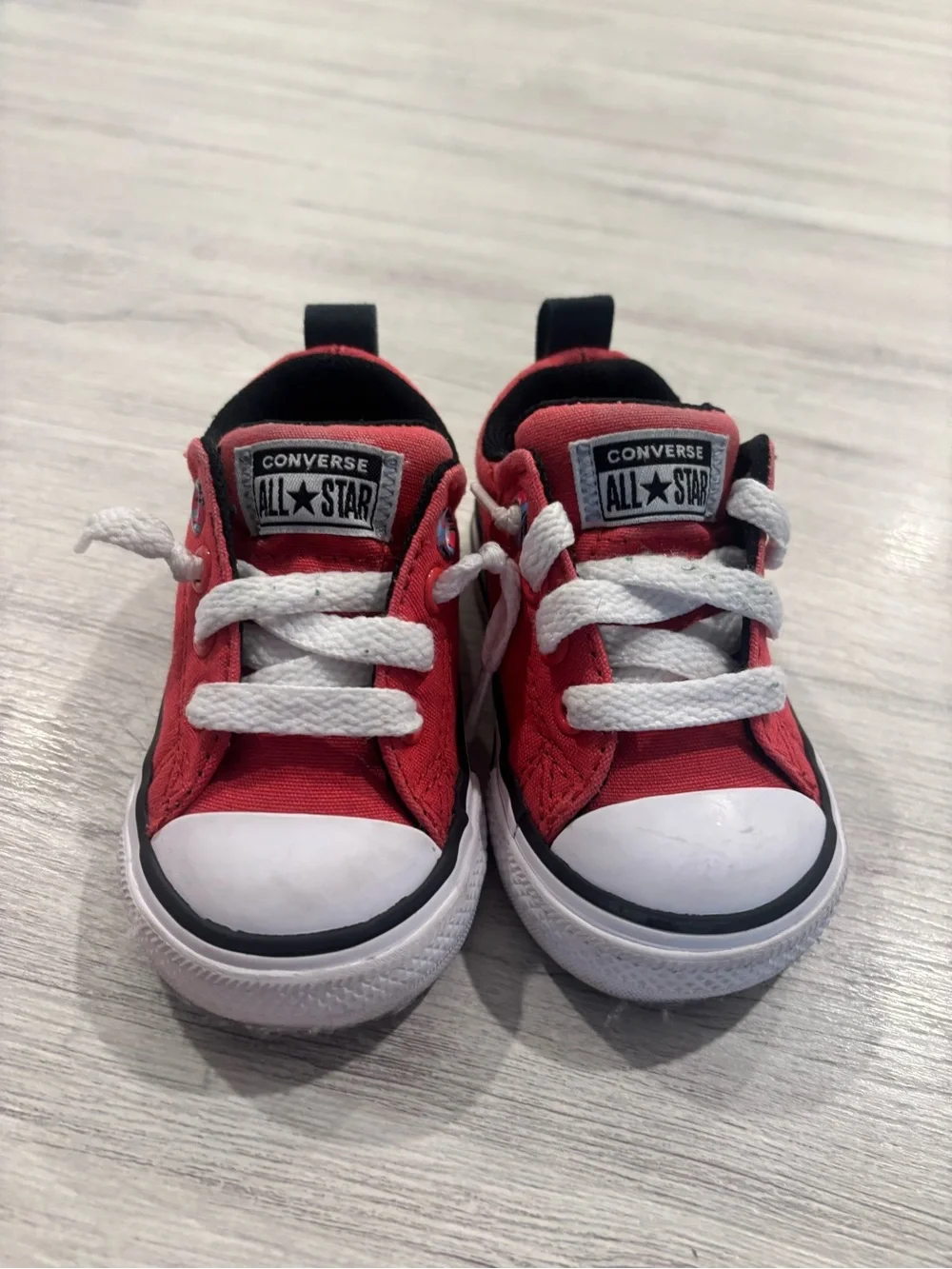 Converse Kids Red and White Low-Top Sneakers